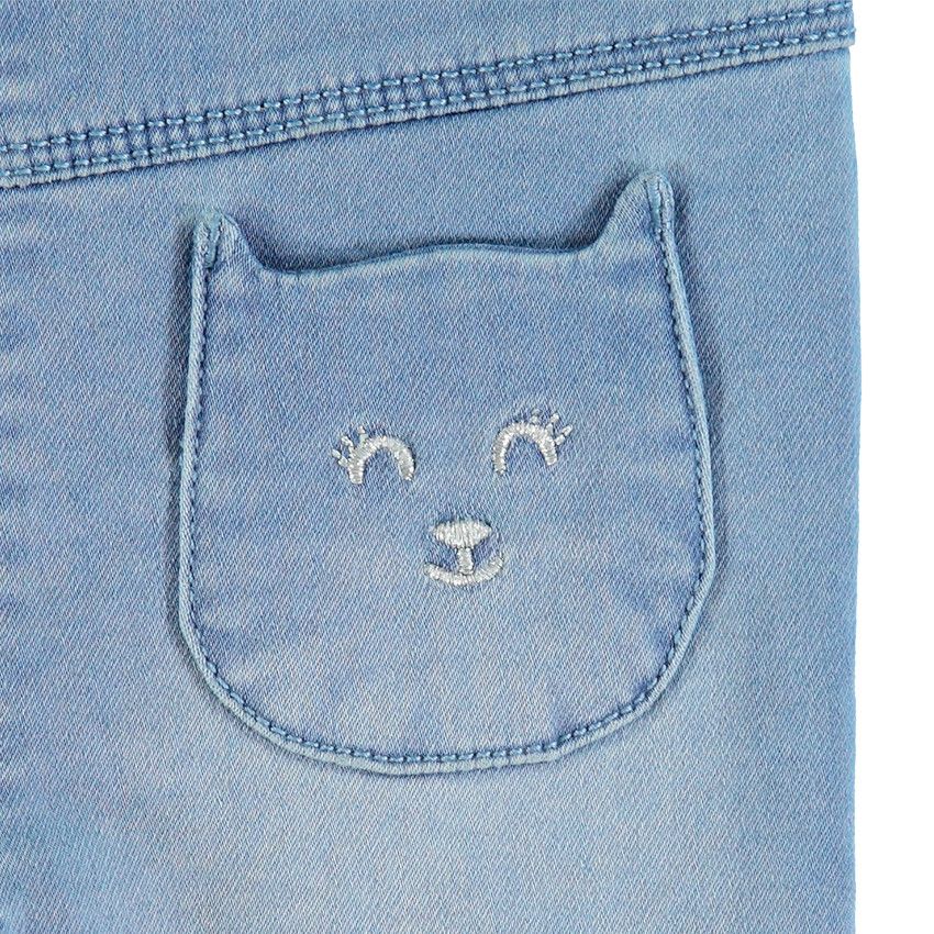 Jean effet used à poches forme chat - Bleu