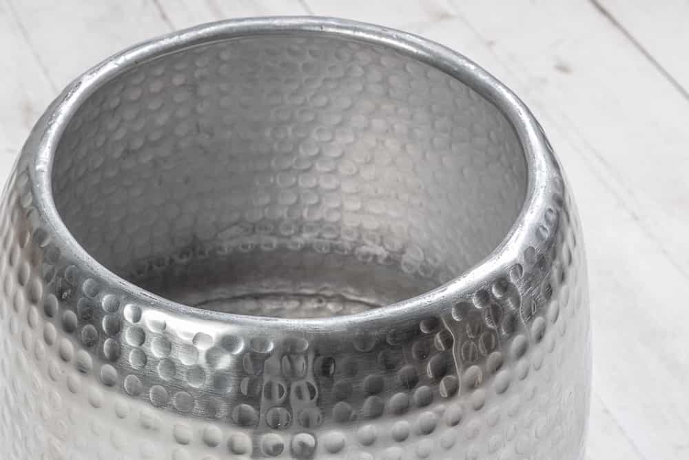 Handgearbeiteter Beistelltisch ORIENT 50cm silber Metall Hammerschlag Design rund