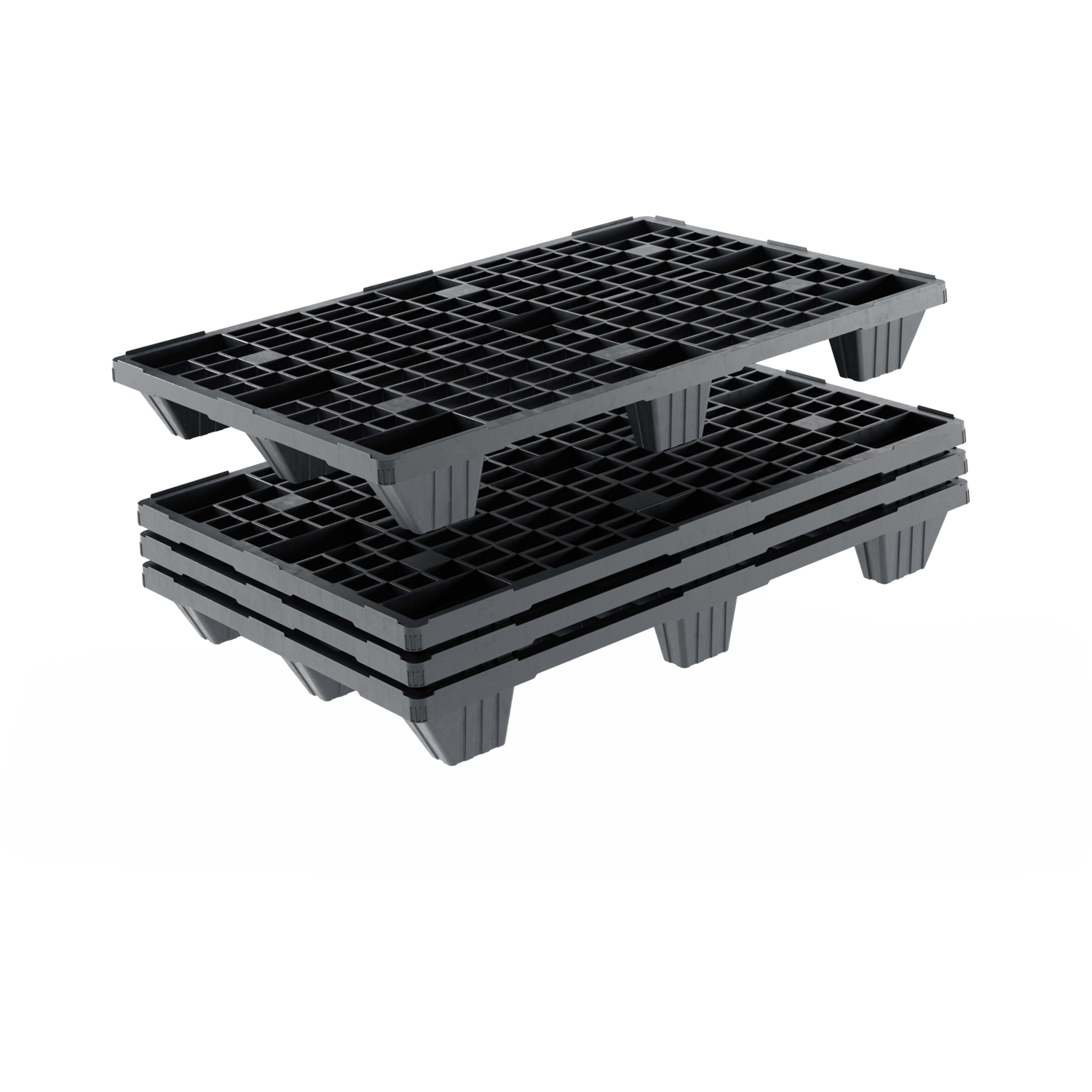 Pallet, gerecycled HDPE, 120x80x15.3cm, zwart