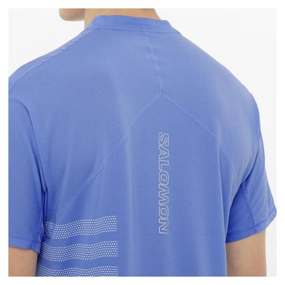 Maillot manches courtes Salomon Sense Aero Graphic Bleu/Blanc Homme
