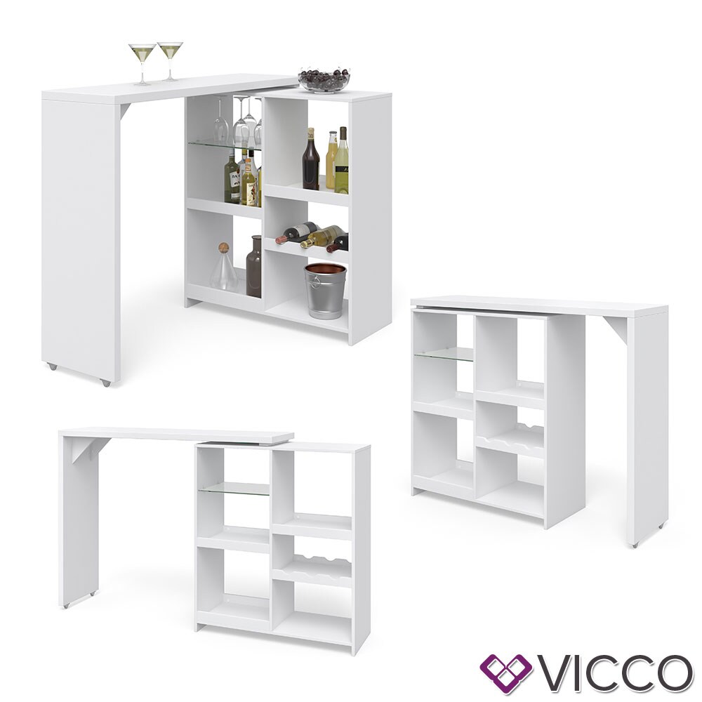 Vicco Bartisch Bartresen drehbar Stehtisch Tisch Tresentisch Bistrotisch Weiß