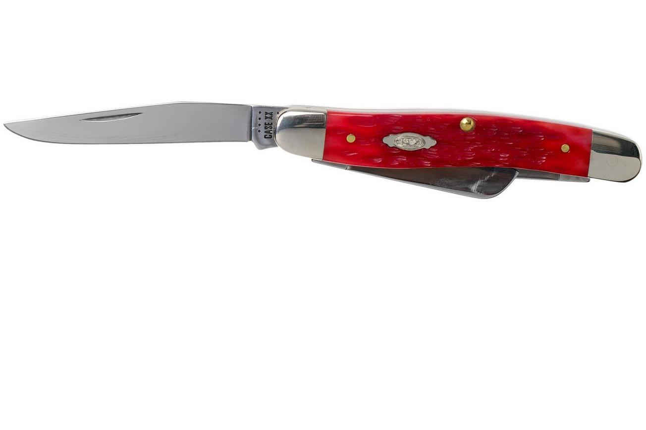 Case Medium Stockman Dark Red Bone, Peach Seed Jig, 31951, 6318 CV zakmes