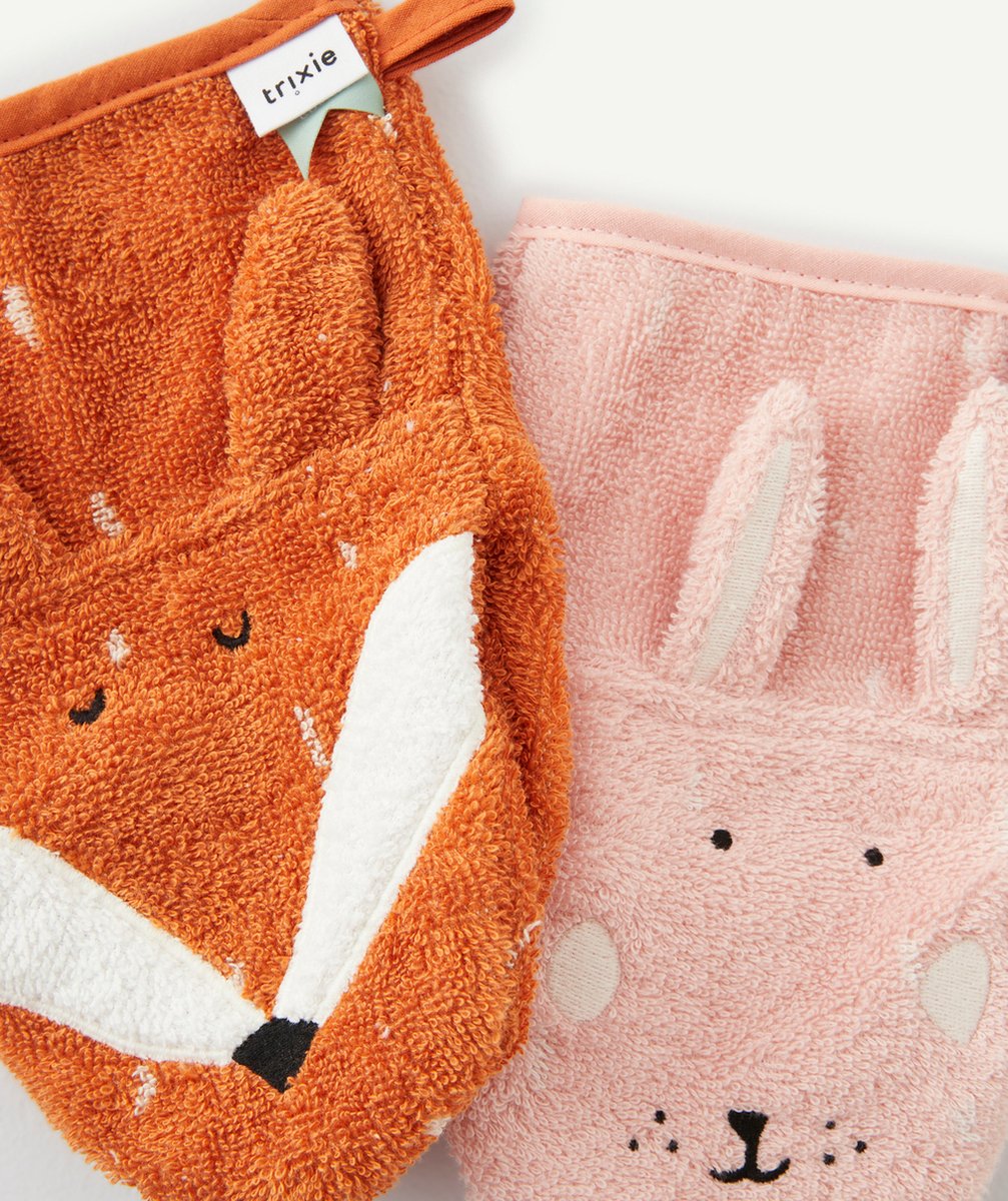 TRIXIELOT DE 2 GANTS DE TOILETTES ANIMAUX BÉBÉ