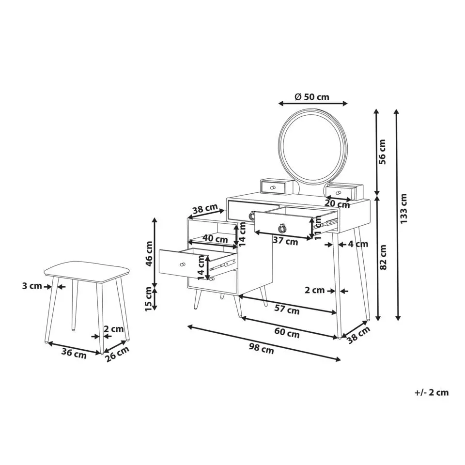 YVES - Kaptafel - Wit - MDF