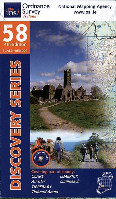 ORDNANCE SURVEY - 58 CLARE LIMERICK IRLANDE 1 50 000