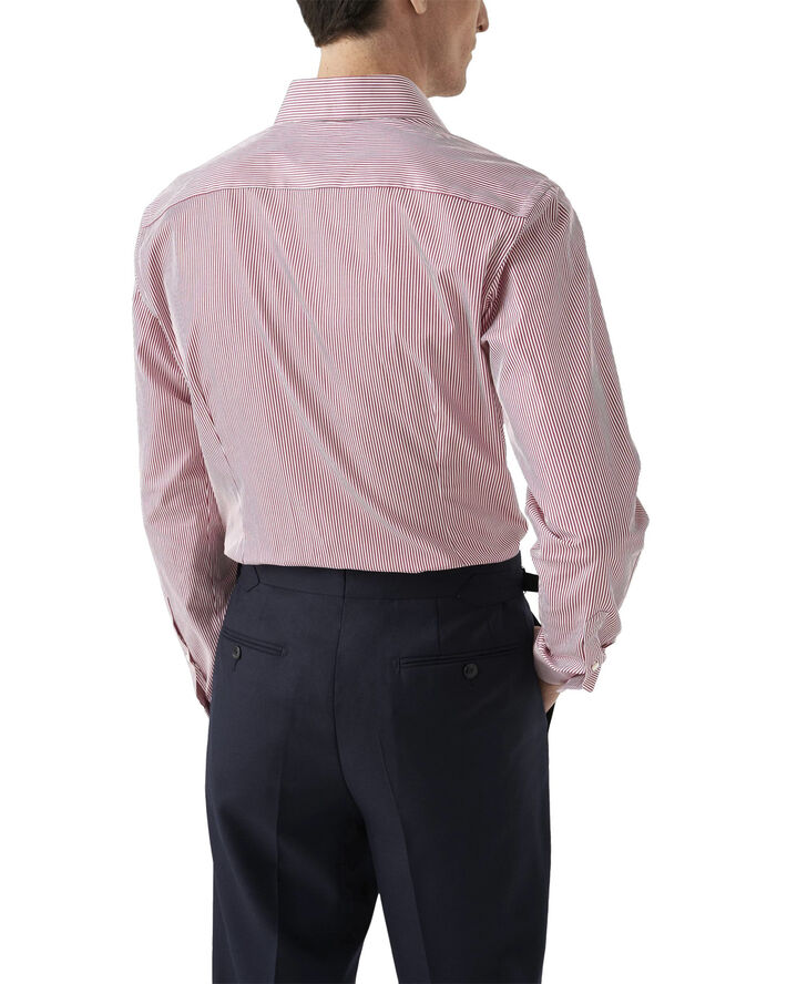 ETON Contemporary Fit Red Striped Elevatedtwill Shirt Rød