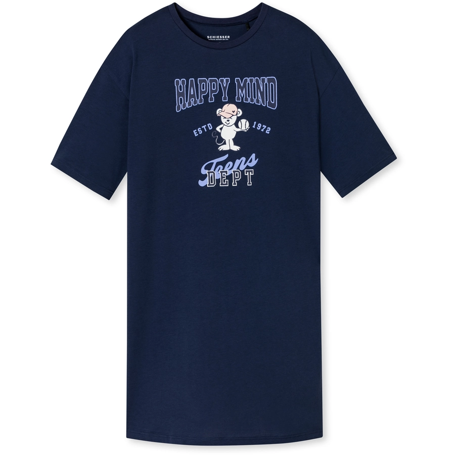 Schiesser Nachthemd Organic Cotton nachtblau