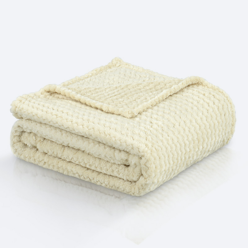 Plaid microfibre 'Zaggy' couleur écru