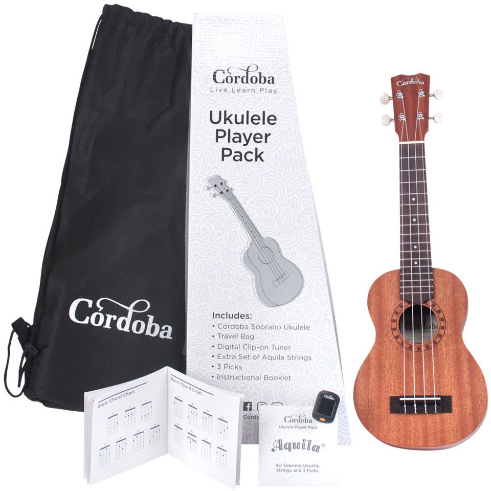 Cordoba Player Pack Soprano sopraan ukelele starter set