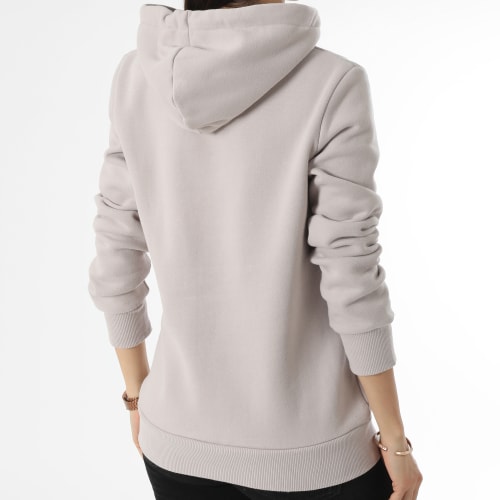 Sweat Capuche Femme Vintage Label Embellish Rose Gris
