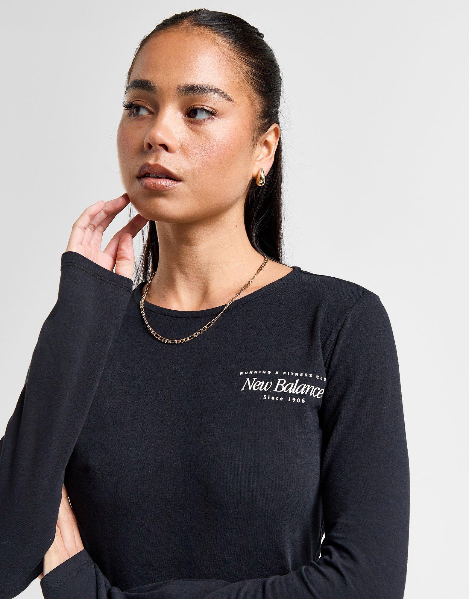 New Balance Haut Manches Longues Script Femme