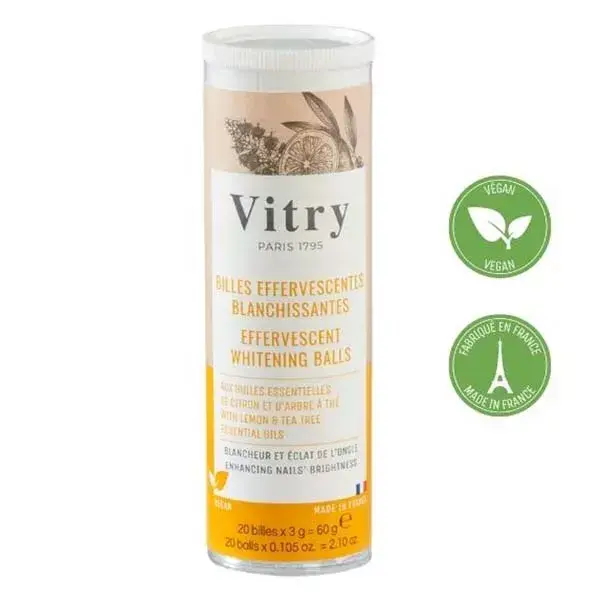 Vitry Nail Care - Efervescentes para Clareamento e Brilho das Unhas - 20 unidades