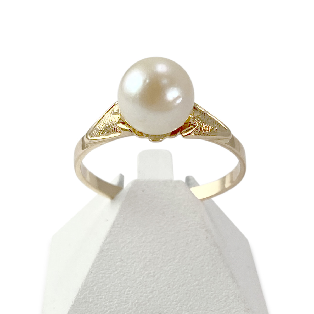 Bague d'occasion or 750 jaune perle de culture du japon