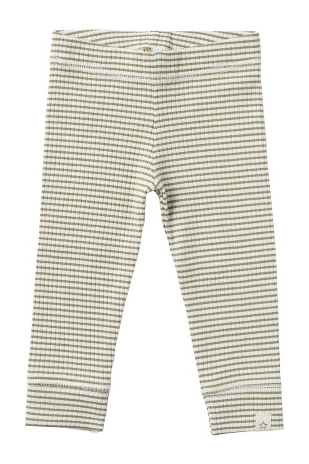 Your Wishes baby gestreepte broek olijfgroen/wit