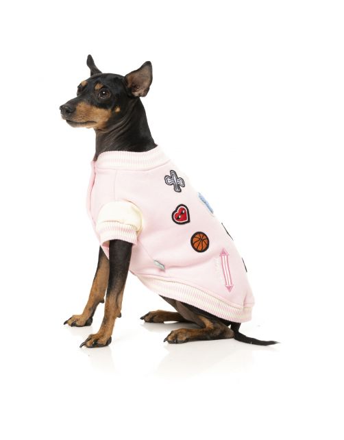 Fuzzyard The Letterman Jacket Roze - Hondenkleding