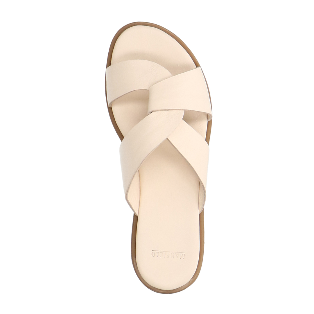 Witte leren slippers