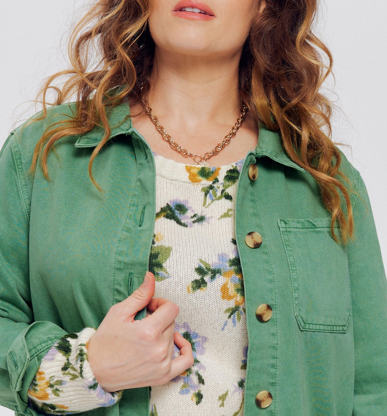 Veste surchemise ALMA - Vert foncé