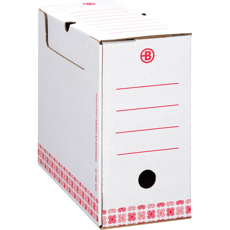 Pack archivage carton Bruneau - Dos 10 cm  - Haute résistance - blanches - 60 boîtes + 10 caisses