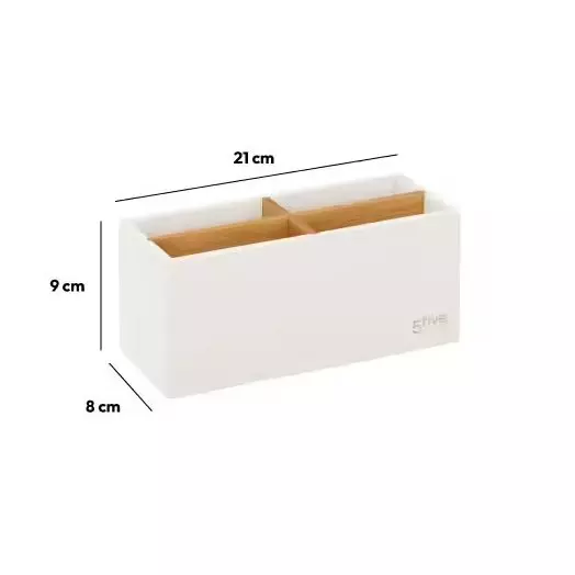 Organisateur de maquillage 4 compartiments Natureo Blanc