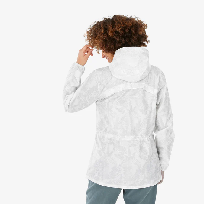 Decathlon Quechua - Jaqueta de chuva feminina Quechua Raincut com zíper frontal, à prova de vento e repelente à água.