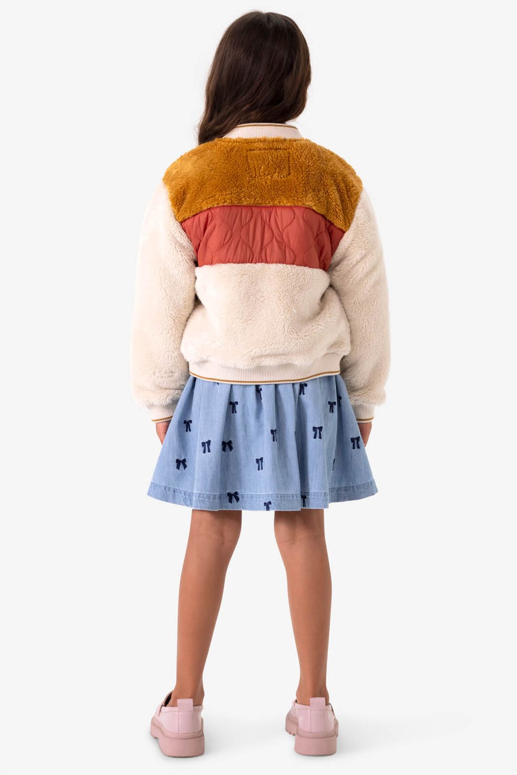 Off-white colour block bomber jack
