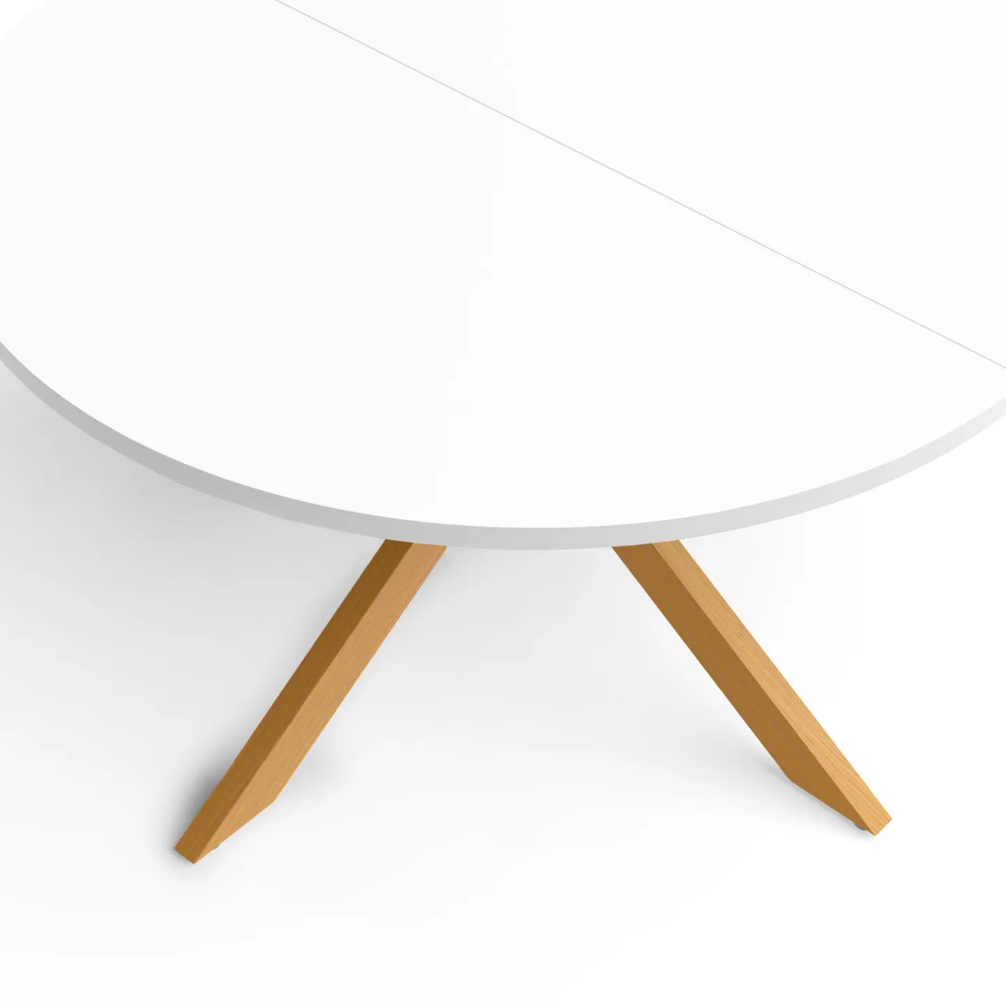 Table basse GISELE ronde 70 cm pied araignée plateau blanc et pied effet bois