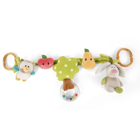 NICI Kinderwagenkette Hase und Eule 40cm mit 5 Figuren