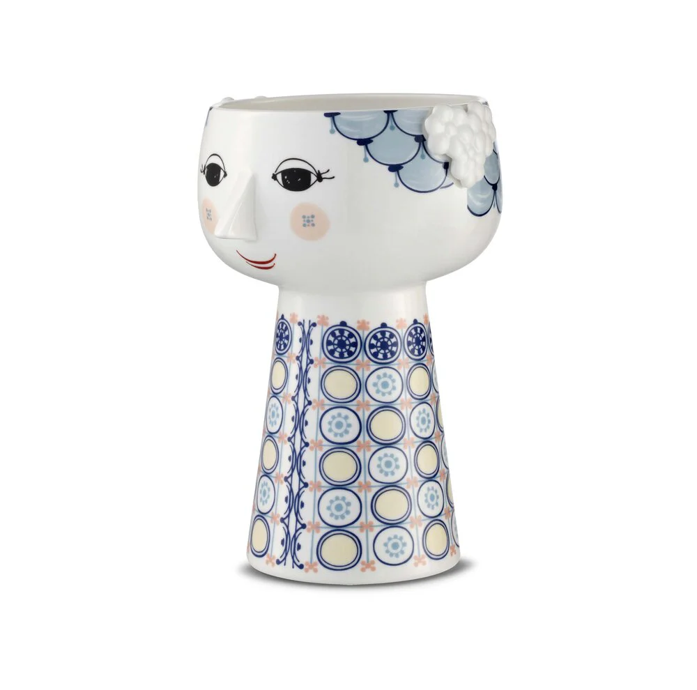 Bjørn Wiinblad  Eva vase, blå - H18,5 cm.