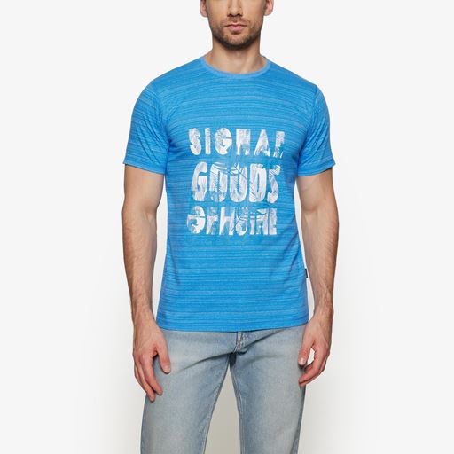 Signal Ulric Shadowstripe W. Print   T-shirt, Blue Slip Stream, XXL