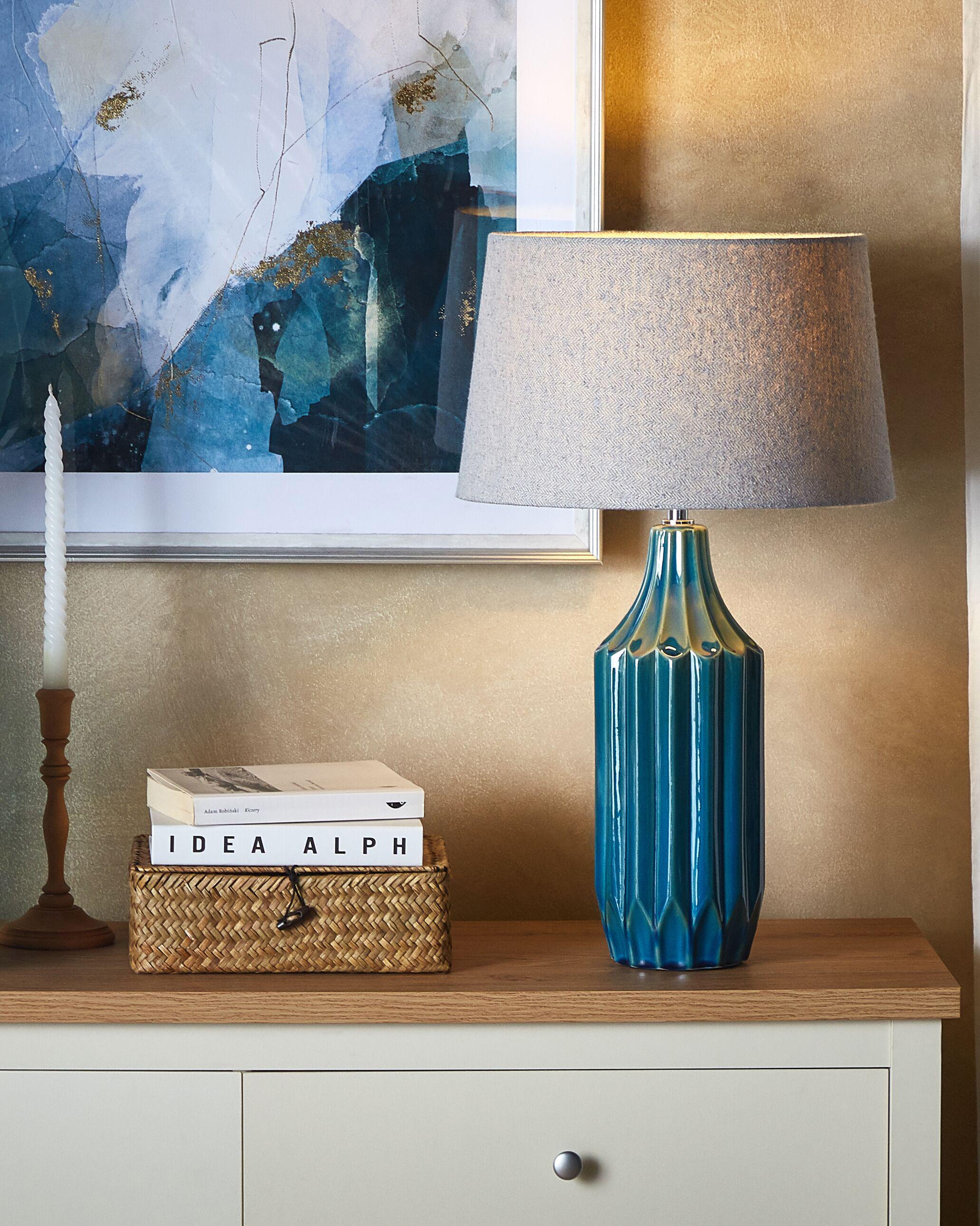 Tafellamp ABAVA Keramiek Groenblauw