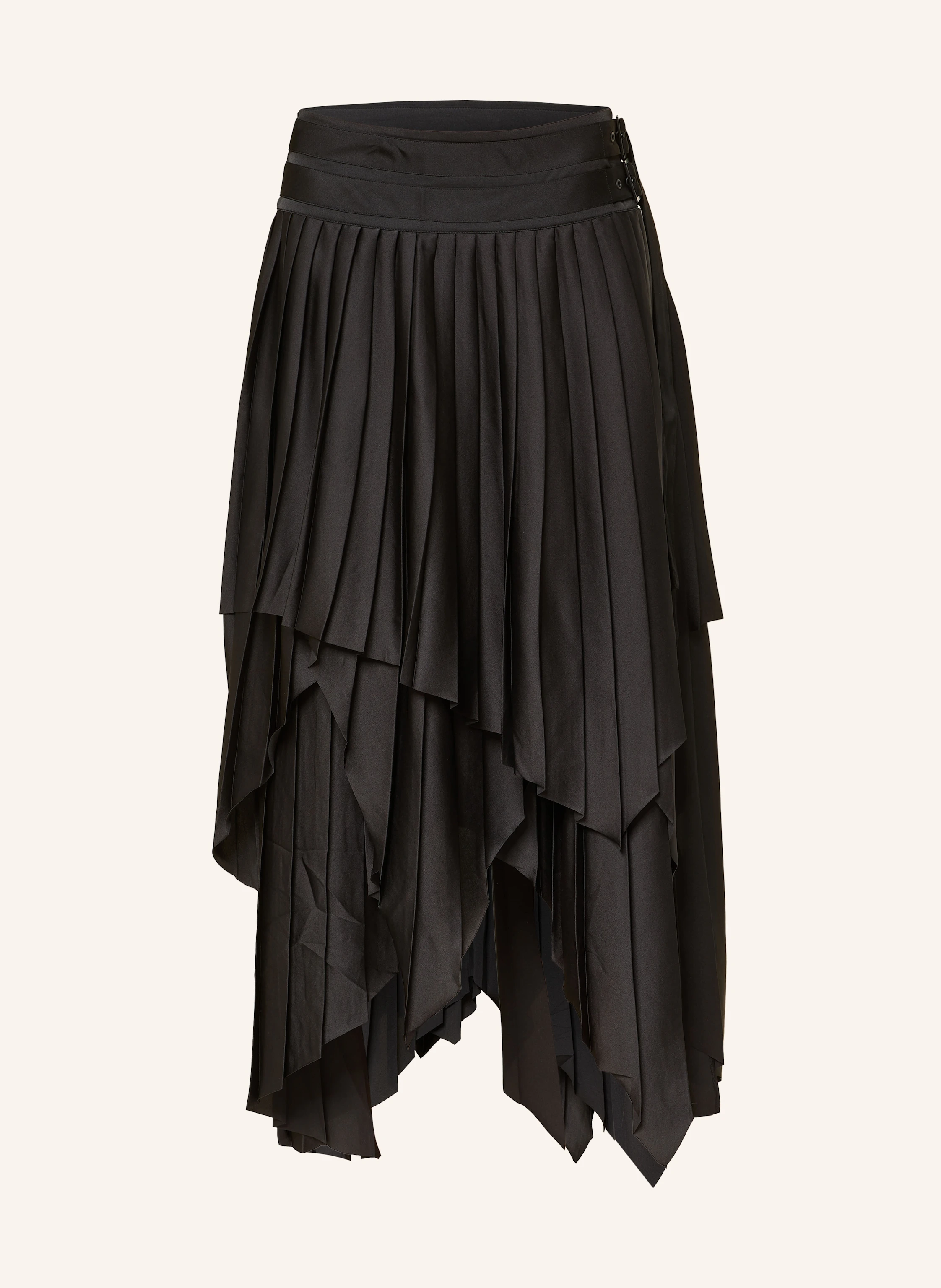 ALLSAINTS Wickelrock KAT aus Satin mit Plissees