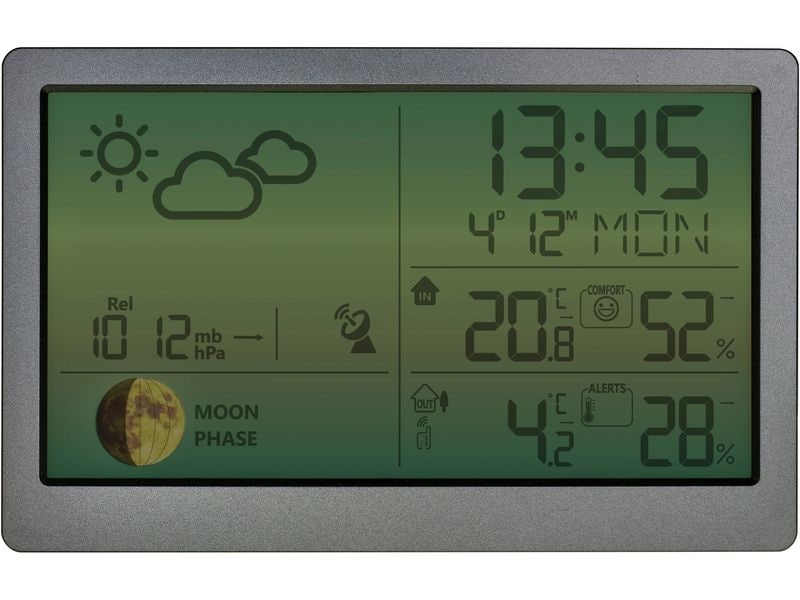 TFA Dostmann Wetterstation Luna Sky Silber Funk-Wetterstation