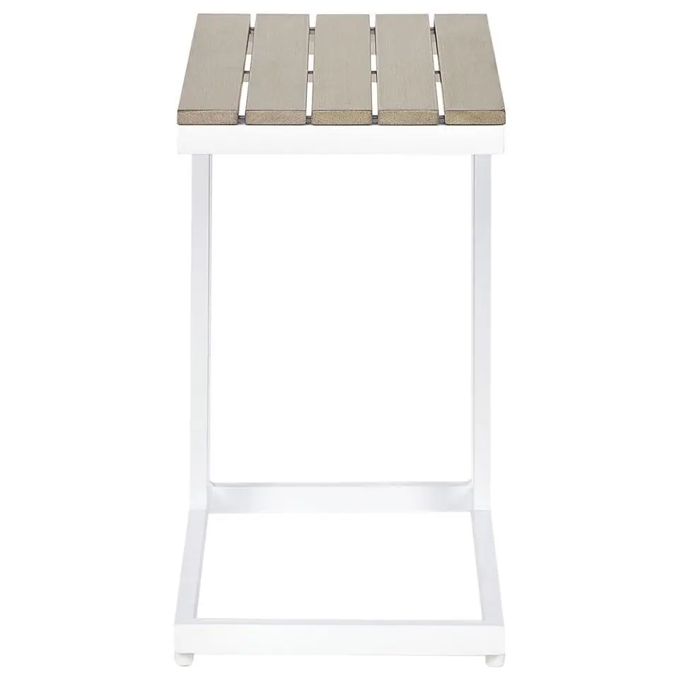 MESSINA - Bijzettafel - Lichthout/Wit- 60 x 35 cm - Plastichout