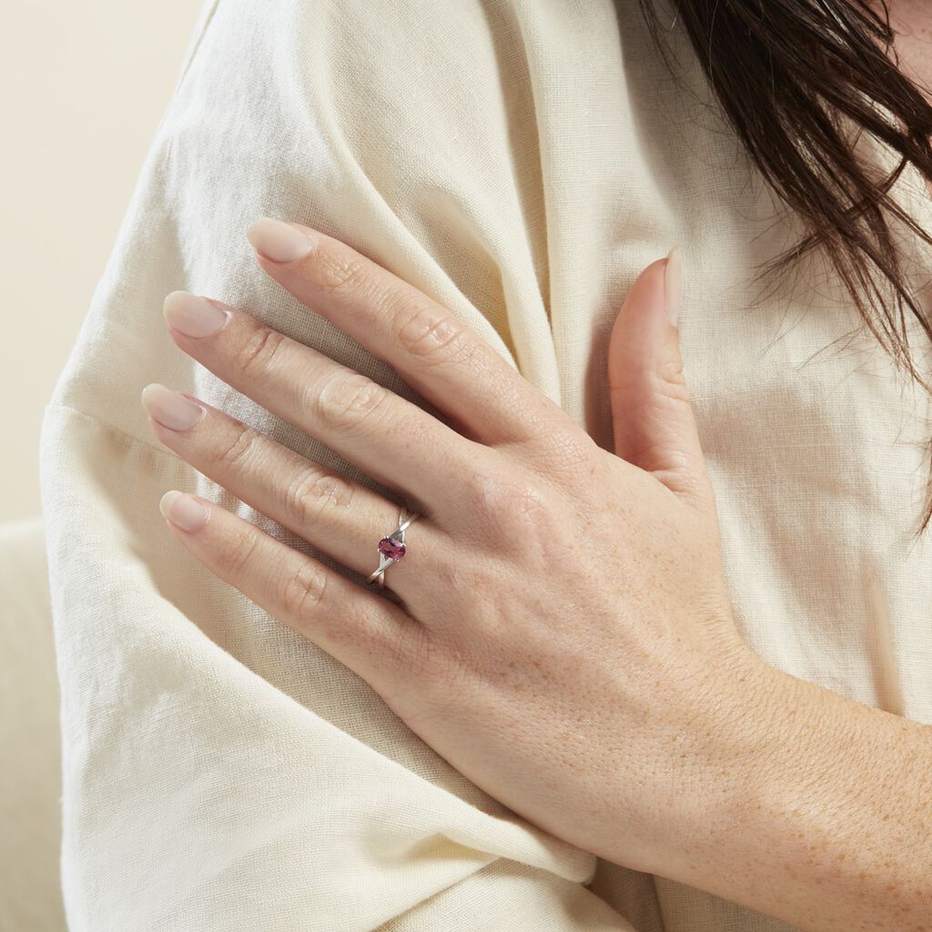 Bague Mykola Or Blanc Topaze Rose