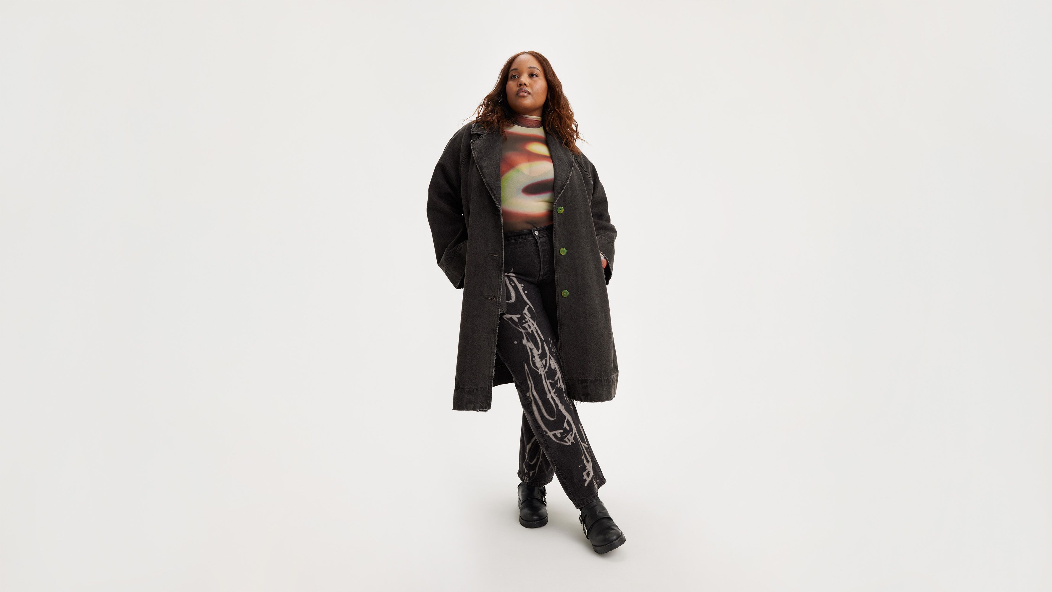Manteau long Levi's® x Barbie Ferreira - Influence Time - Noir