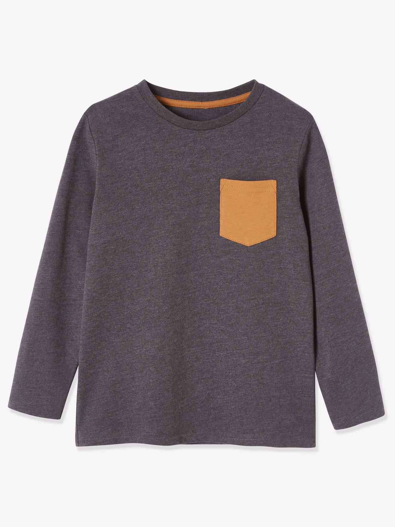 Pacote com 3 camisetas infantis sortidas, marrom médio, lisas com estampas.