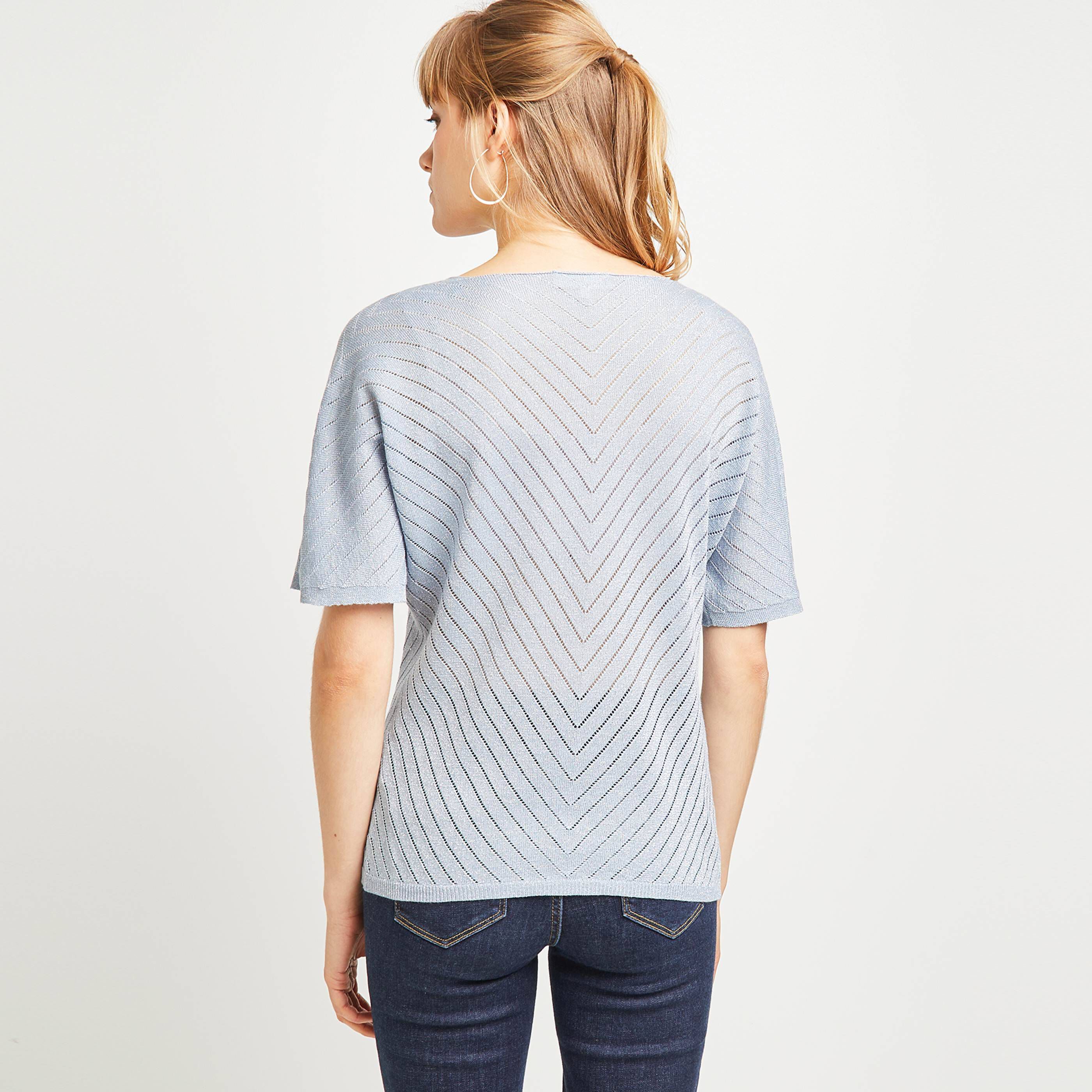 Pull ajouré femme - BLEU