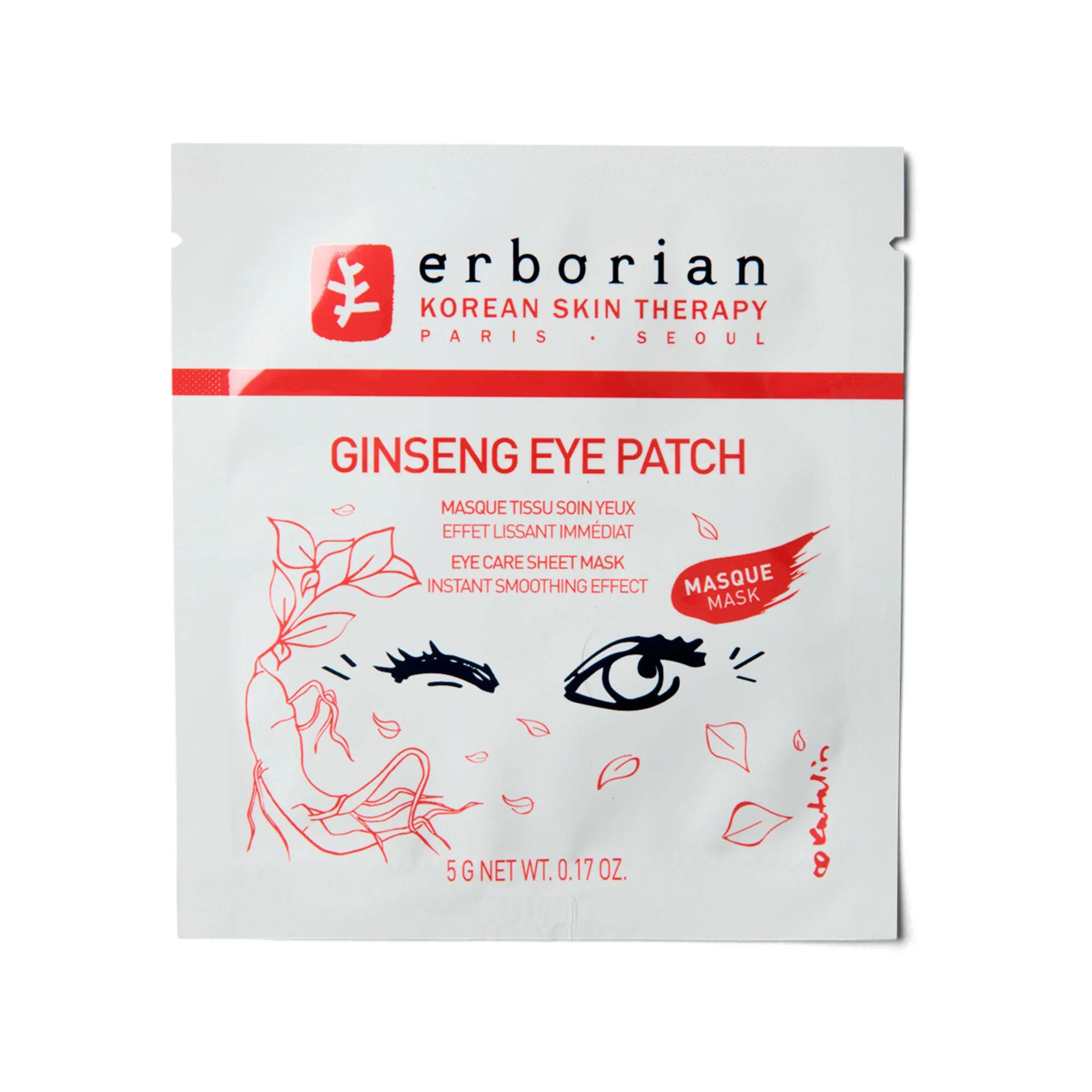 Ginseng Eye Patch - Masque Tissu Soin Yeux - Effet Lissant Immédiat |