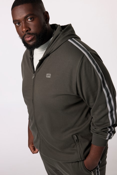 STHUGE Hoodiejacke, Sweat, Ärmelstreifen, bis 8 XL