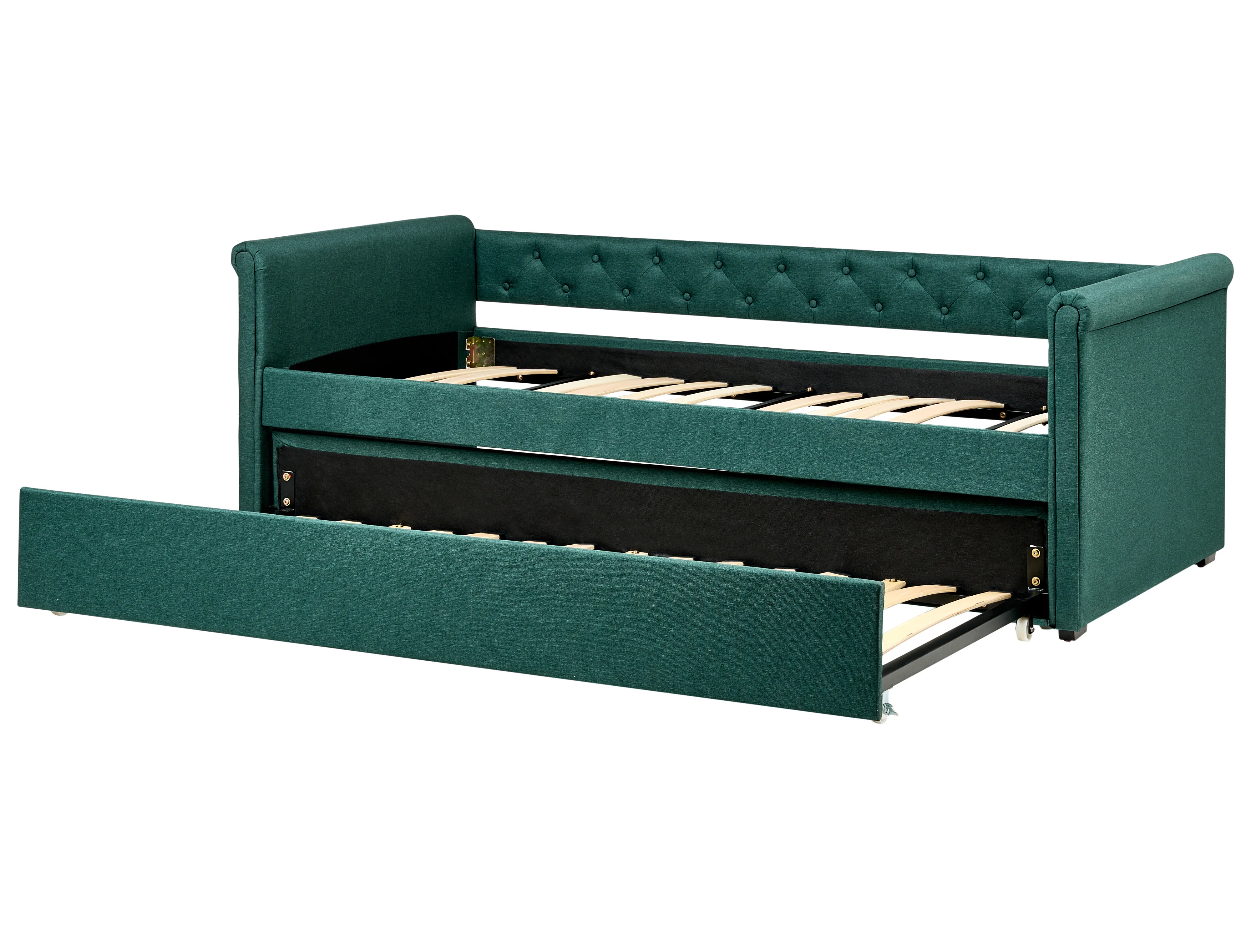 Onderschuifbed Stof LIBOURNE 90 x 200 cm Donkergroen