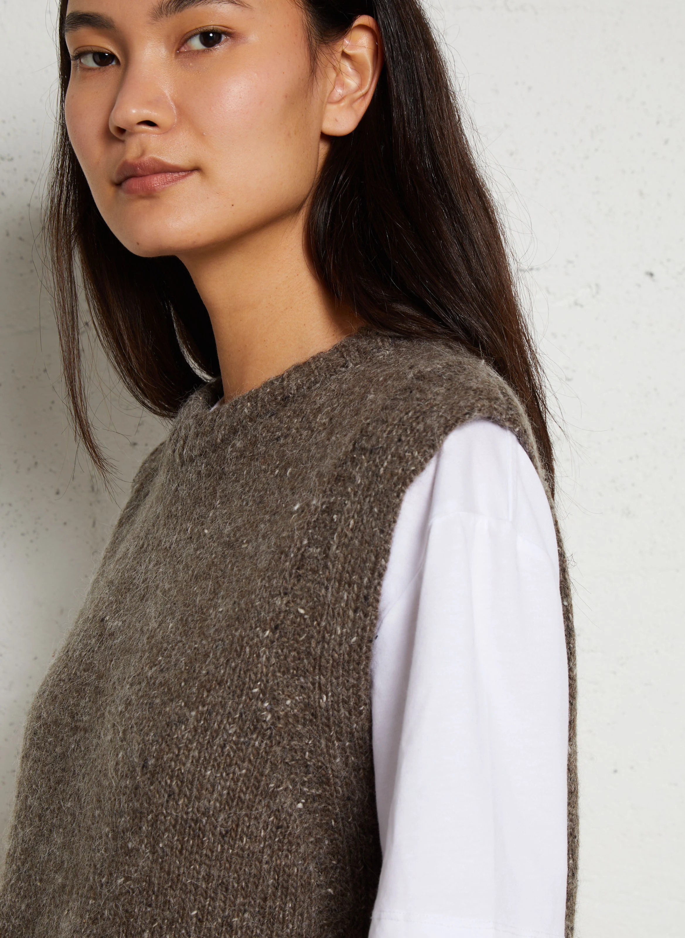 CELMA - Pull col rond en laine mélangée | Gris