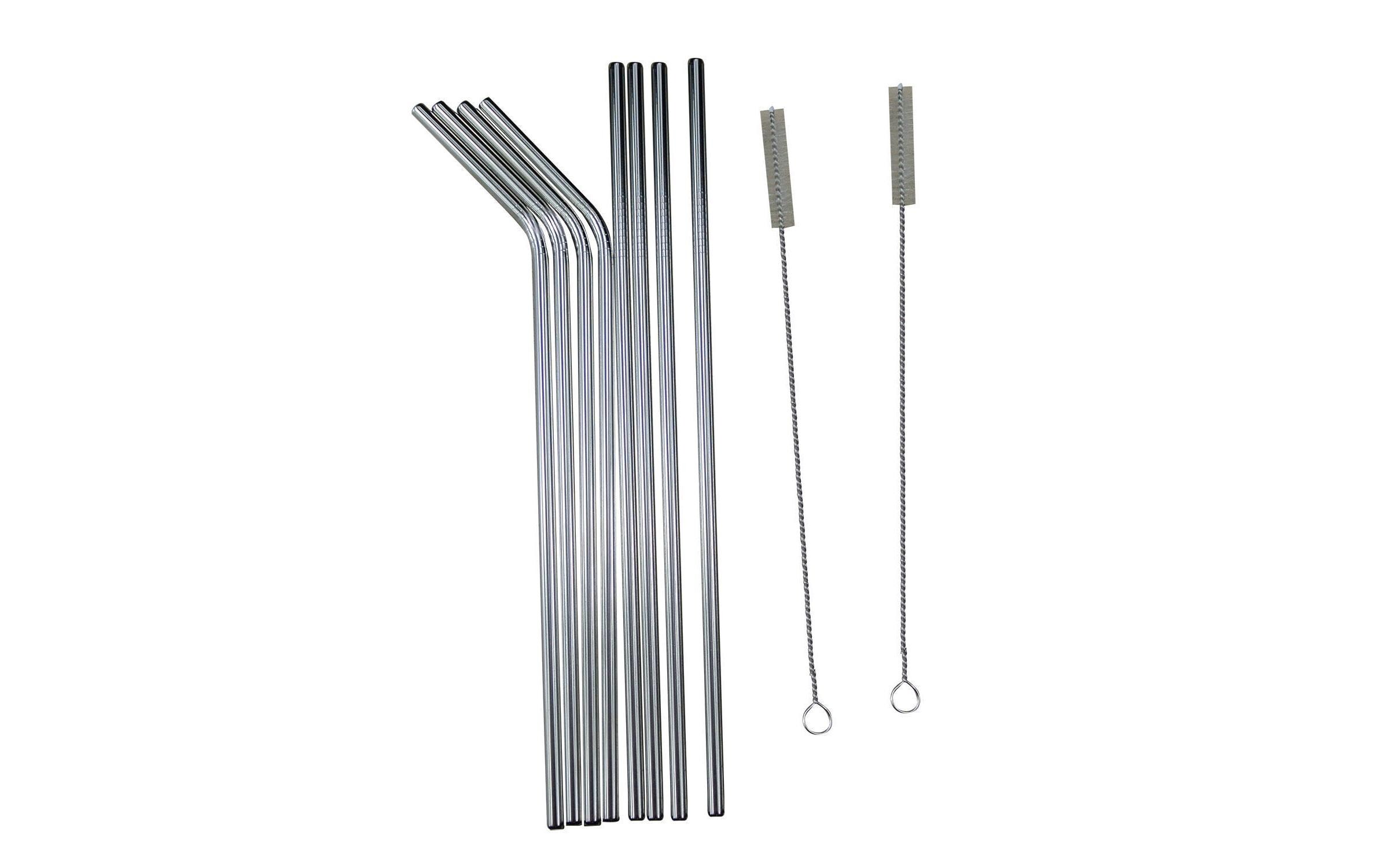 Strohhalm Stainless 8 Stück, SilberWiederverwendbare Edelstahl Trinkhalme