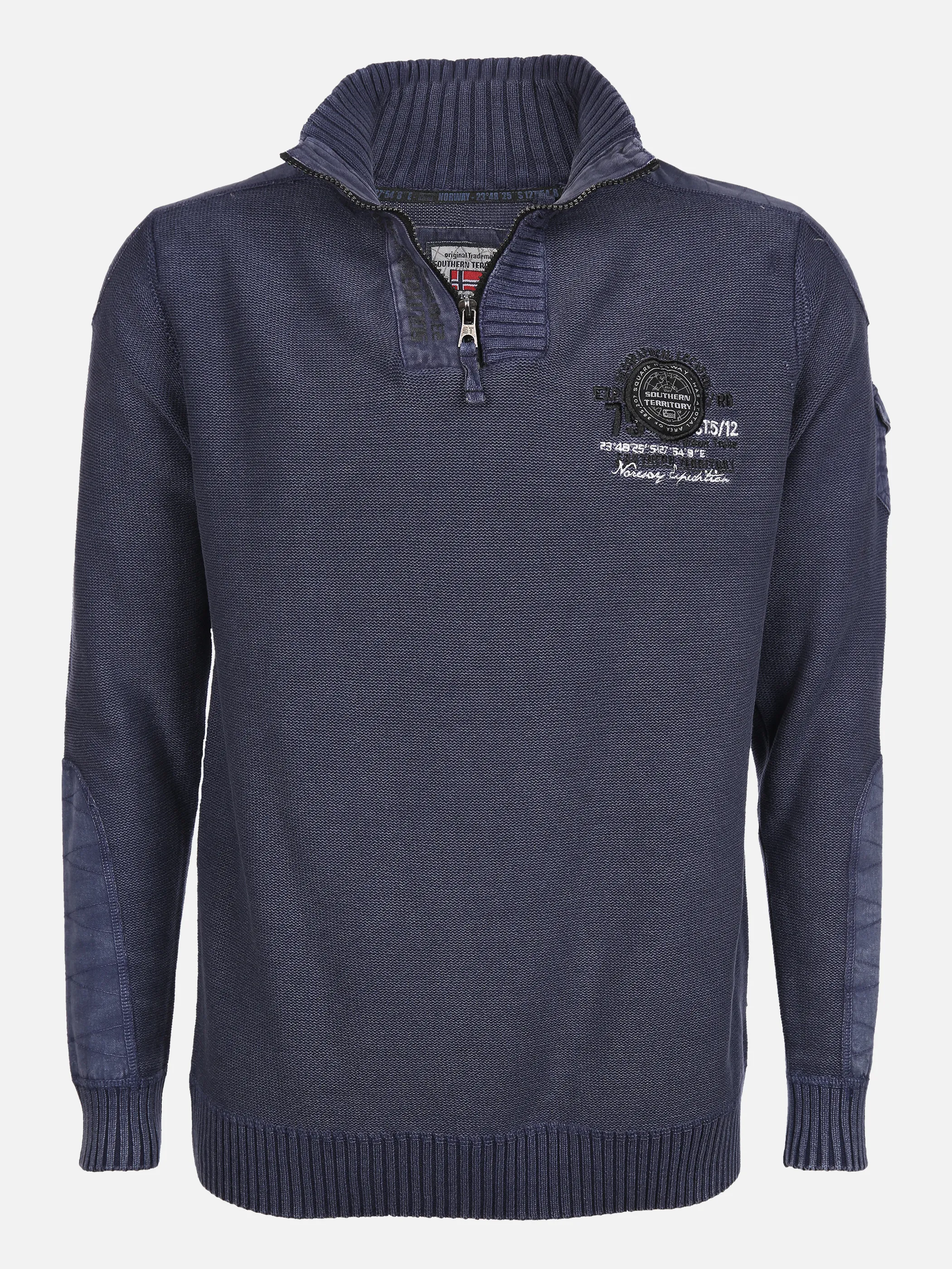 Herren Stricktroyer mit Stickerei-Applikation
