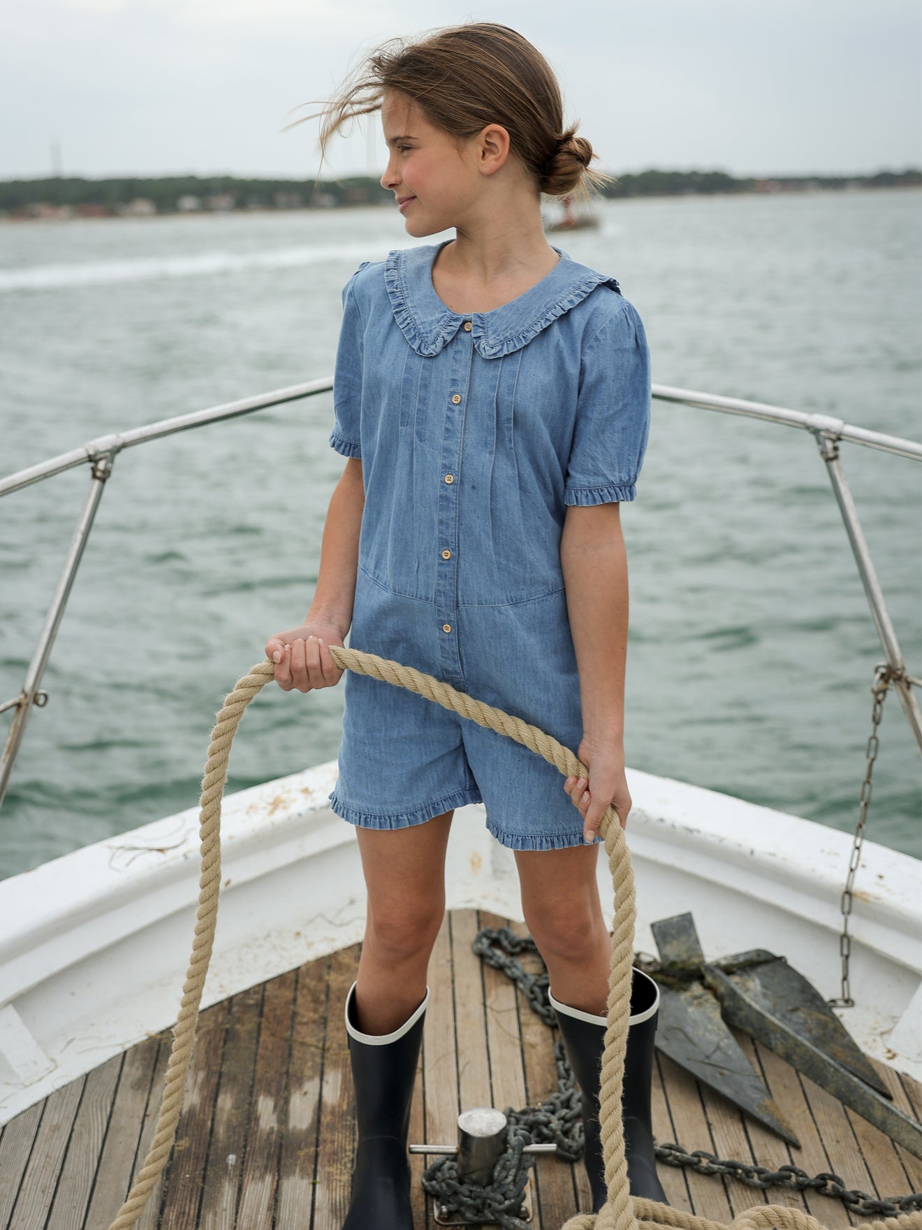 Combi-short Fille en denim light