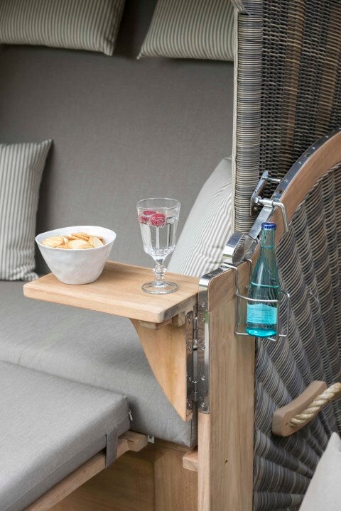 Strandstoel Nordstrand Teak PE grijs design 586