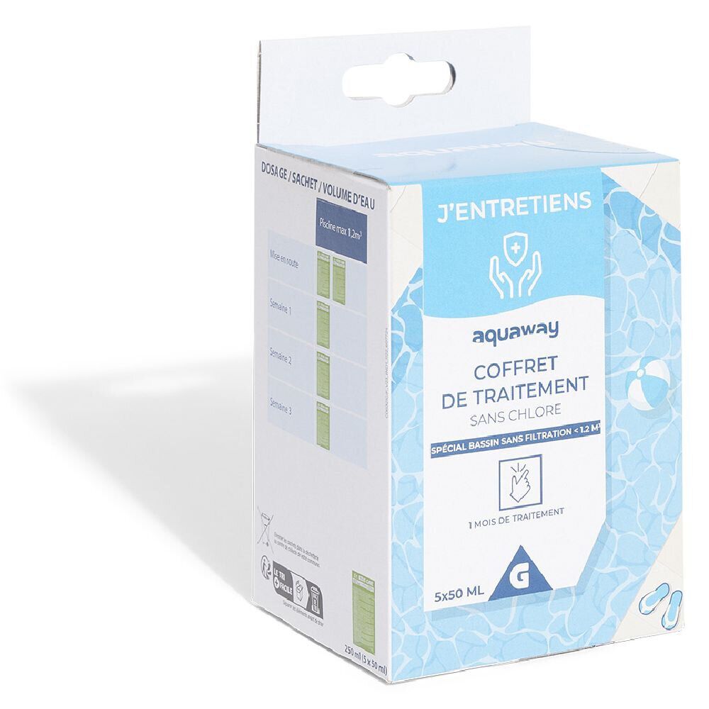 Traitement sans chlore pour piscine sans filtration < 1,2 m3