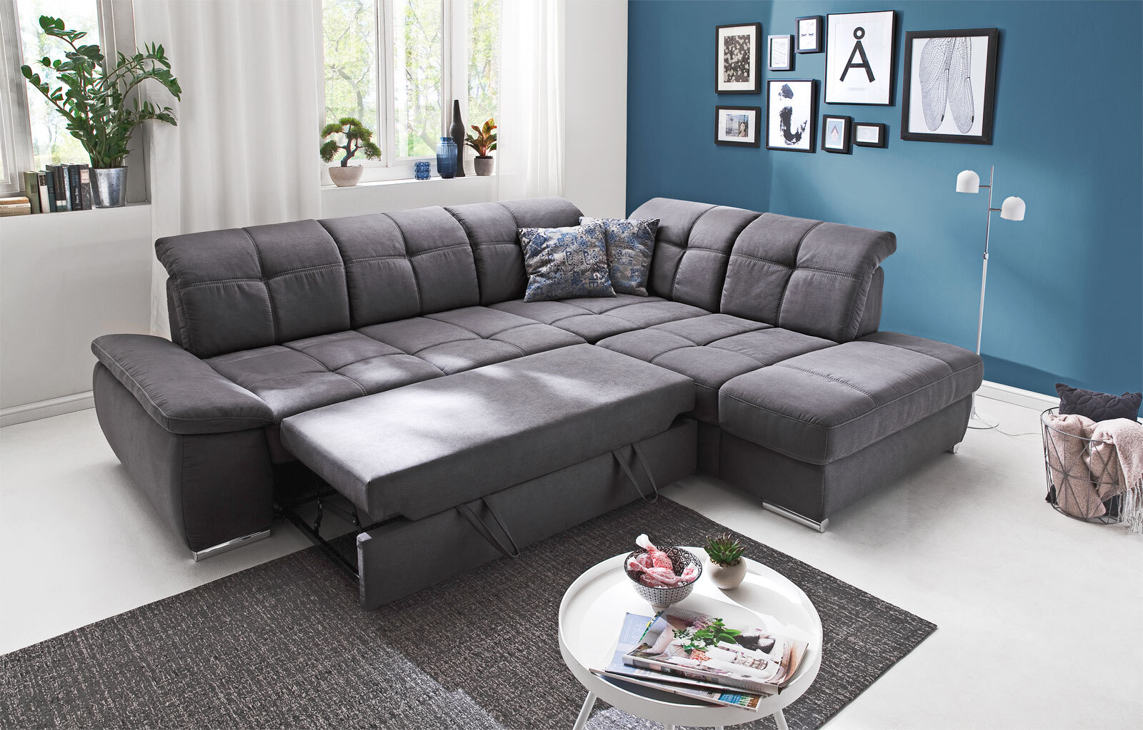 Ecksofa Miguel 303 x 249 cm grau