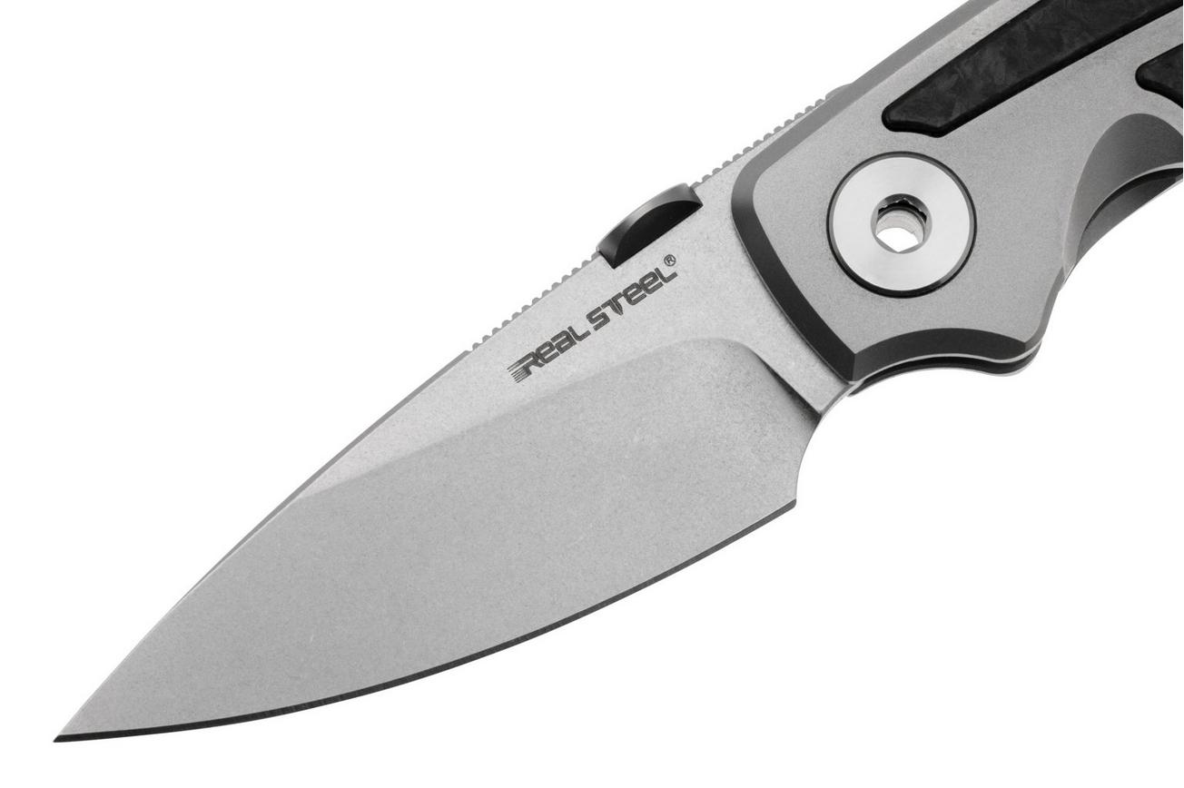 Real Steel Delta 2600, 7101CF, Stonewashed S35VN, Titanium Shredded Carbon Fiber Inlay, zakmes