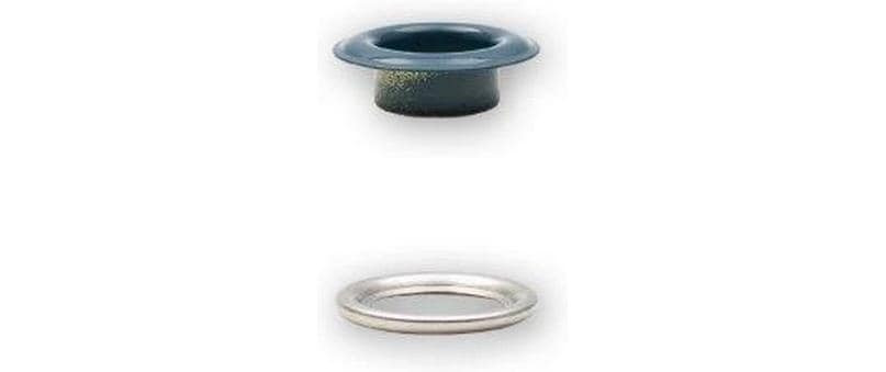 Ösen mit Scheiben, 8 mm Marine, SilberNähfreie Ösen