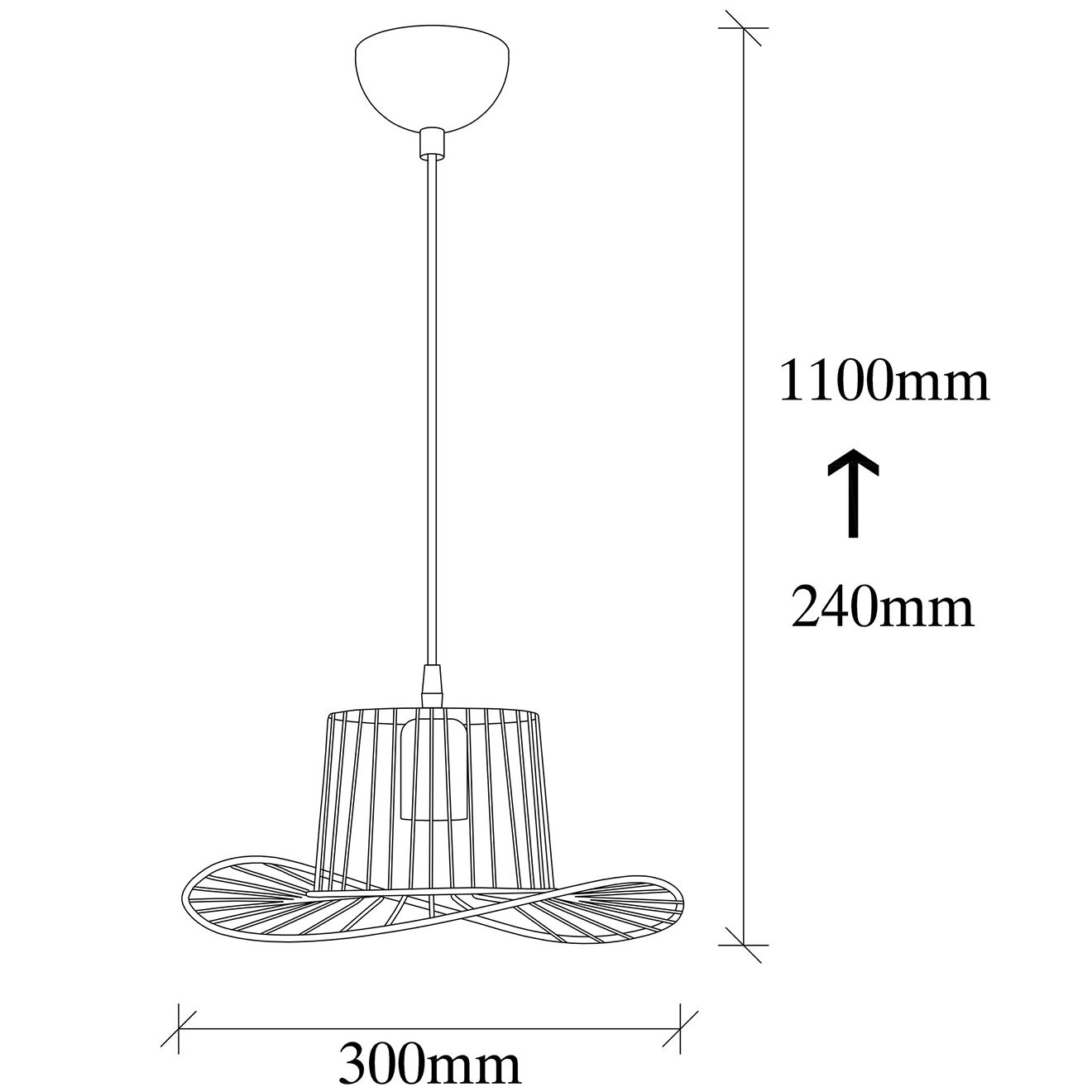 Opviq Suspension Tel noire - 30x110 cm